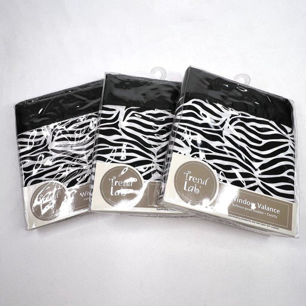 New Trend Lab Zebra Print Valances Set of 3